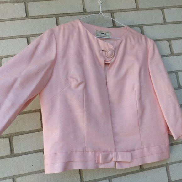 Vintage 60s Pink Bolero Dress Jacket 40"B Rockabilly Mid-Century Star Toronto - Picture 4 of 12